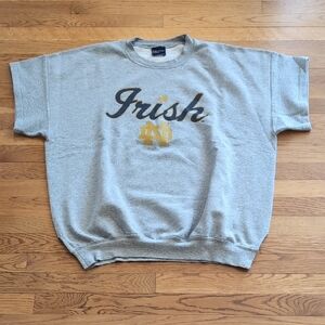 MV Sport Gray Crewneck Sweatshirt with Gold 'Irish' Logo